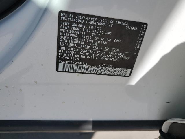 2019 VOLKSWAGEN ATLAS SE 1V2LR2CAXKC562328