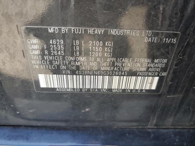 2016 SUBARU LEGACY 4S3BNEN60G3026045