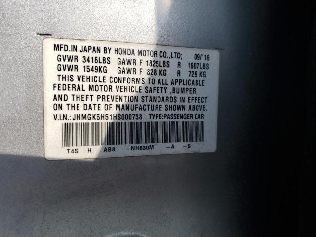 2017 HONDA FIT LX - JHMGK5H51HS000738
