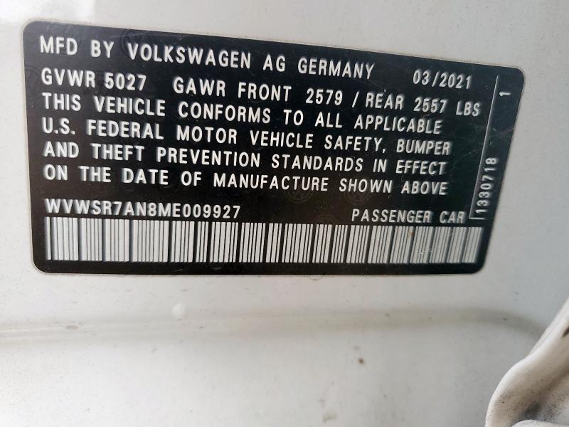 2021 VOLKSWAGEN ARTEON SEL WVWSR7AN8ME009927