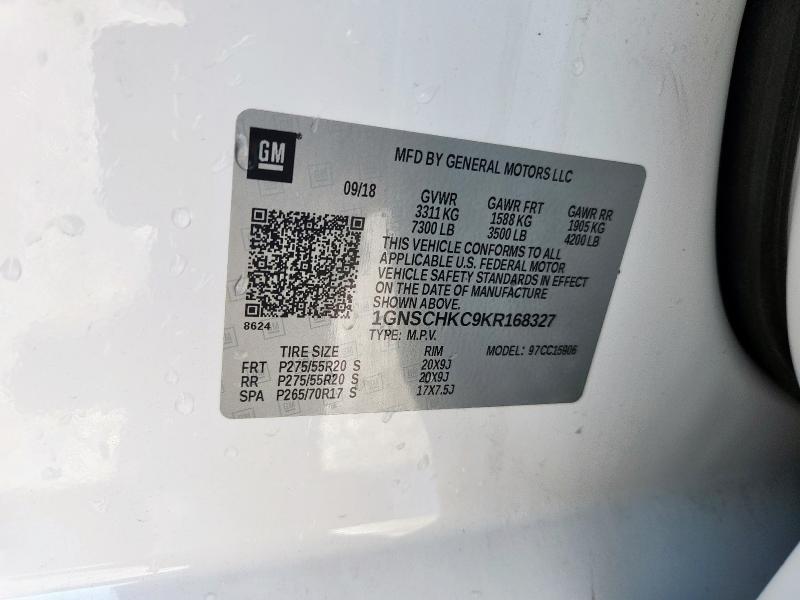 2019 CHEVROLET SUBURBAN C - 1GNSCHKC9KR168327