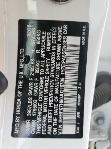 2018 HONDA CIVIC SPOR SHHFK7H90JU216786
