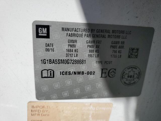 2016 CHEVROLET CRUZE L - 1G1BA5SM0G7288681