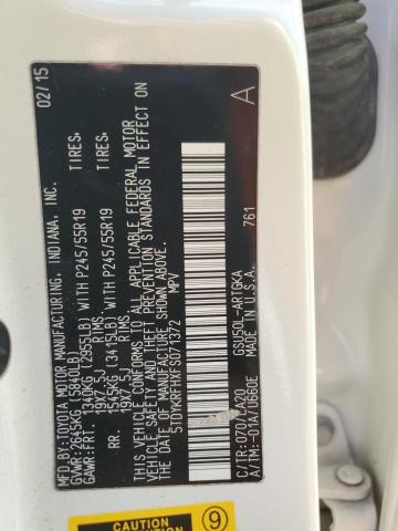 2015 TOYOTA HIGHLANDER - 5TDYKRFHXFS071372