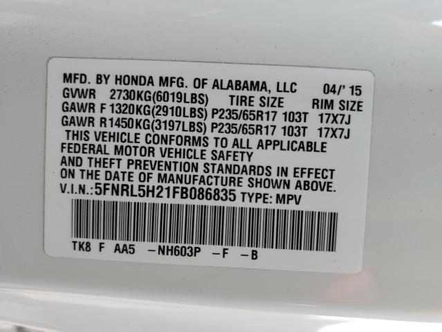 2015 HONDA ODYSSEY LX 5FNRL5H21FB086835
