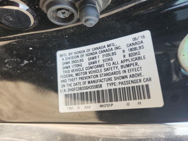 2016 HONDA CIVIC EX 2HGFC3B33GH355858