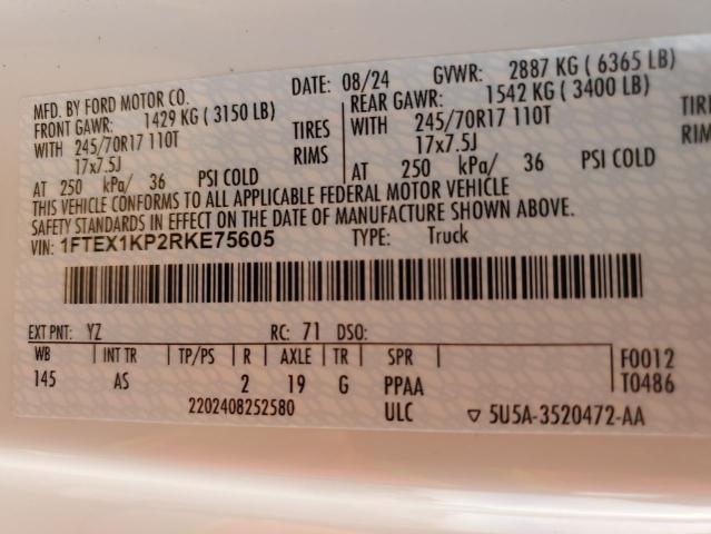 2024 FORD F150 XL 1FTEX1KP2RKE75605