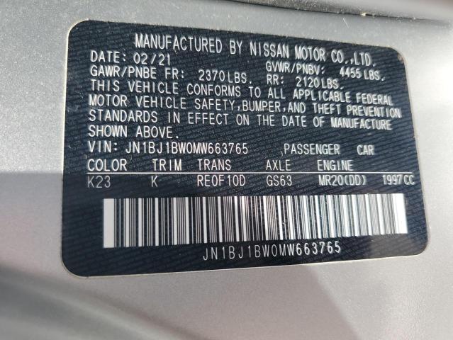 2021 NISSAN ROGUE SPOR JN1BJ1BW0MW663765