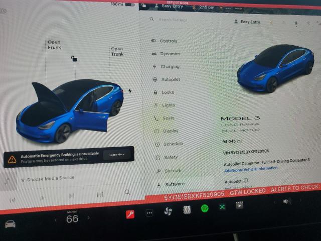 2019 TESLA MODEL 3 - 5YJ3E1EBXKF520905