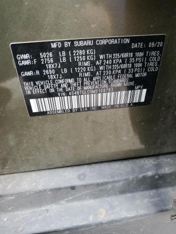 2021 SUBARU OUTBACK ON 4S4BTGLD5M3108783