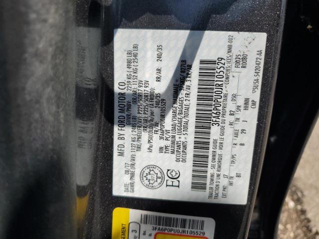 2018 FORD FUSION SE 3FA6P0PU0JR105529