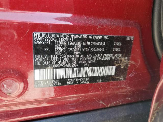 2019 TOYOTA RAV4 LIMIT 2T3DWRFV3KW039994