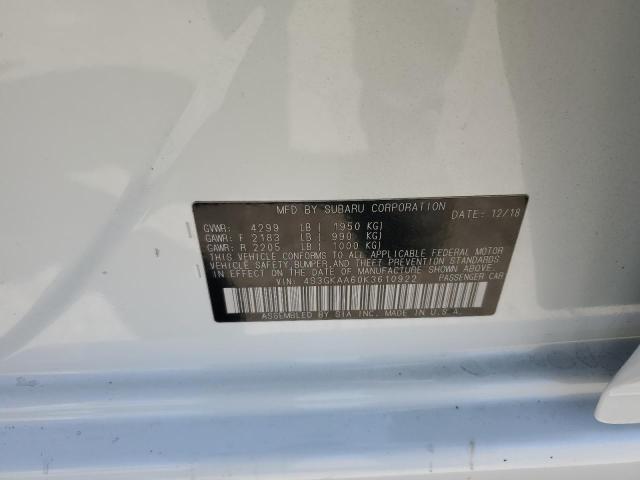 2019 SUBARU IMPREZA 4S3GKAA60K3610922