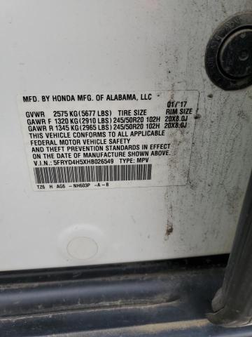 2017 ACURA MDX TECHNO - 5FRYD4H5XHB026549