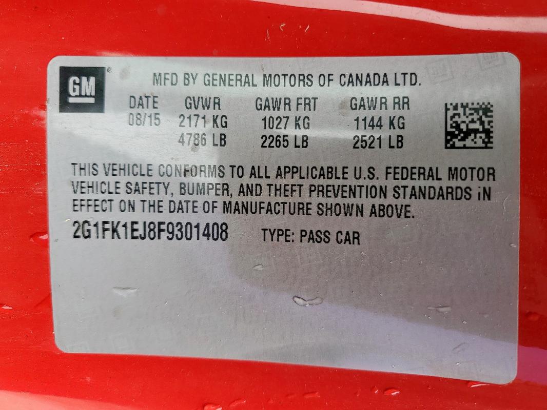 2015 CHEVROLET CAMARO 2SS 2G1FK1EJ8F9301408