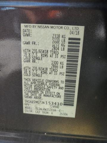2018 NISSAN MURANO SL 5N1AZ2MG7JN153410