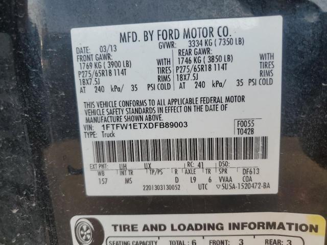 2013 FORD F150 SUPER - 1FTFW1ETXDFB89003