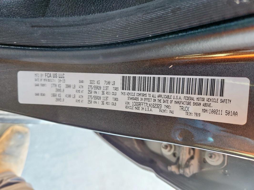 2020 RAM 1500 BIG H 1C6SRFFT7LN162323