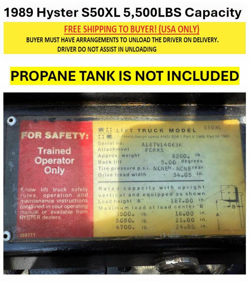 Lot #3186755875 1989 HYSTER S50XL