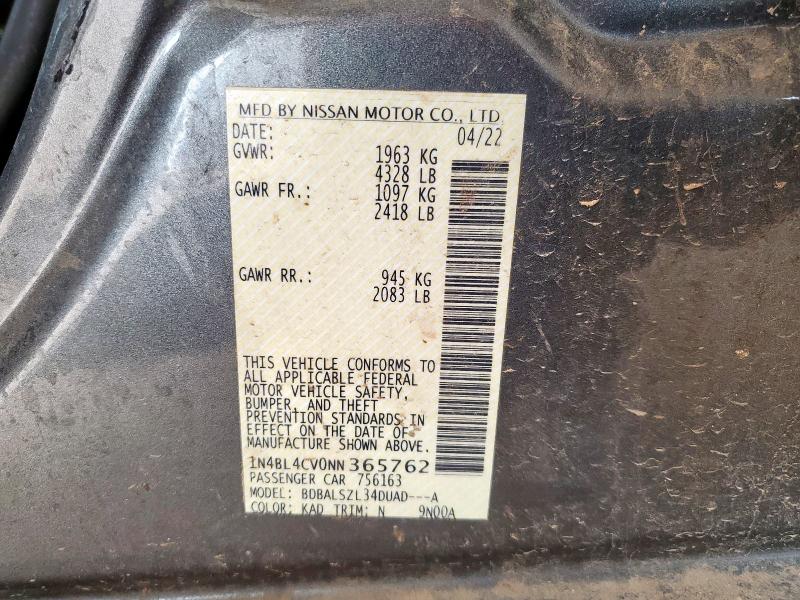 2022 NISSAN ALTIMA SR 1N4BL4CV0NN365762