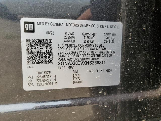 2022 CHEVROLET EQUINOX LT - 3GNAXKEVXNS236811