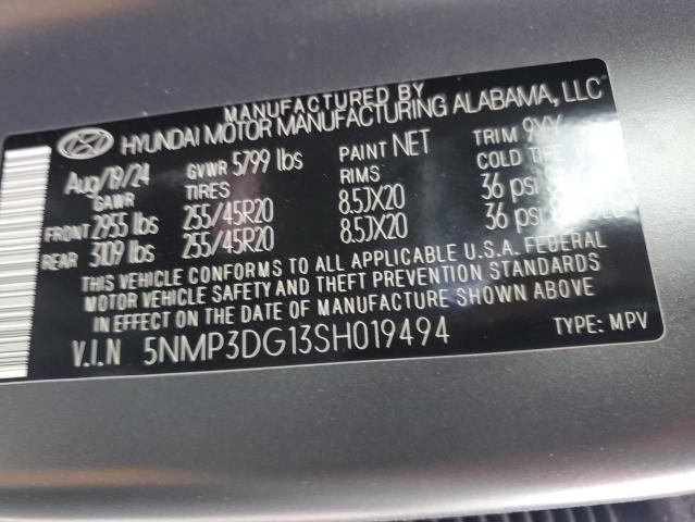 2025 HYUNDAI SANTA FE L 5NMP3DG13SH019494