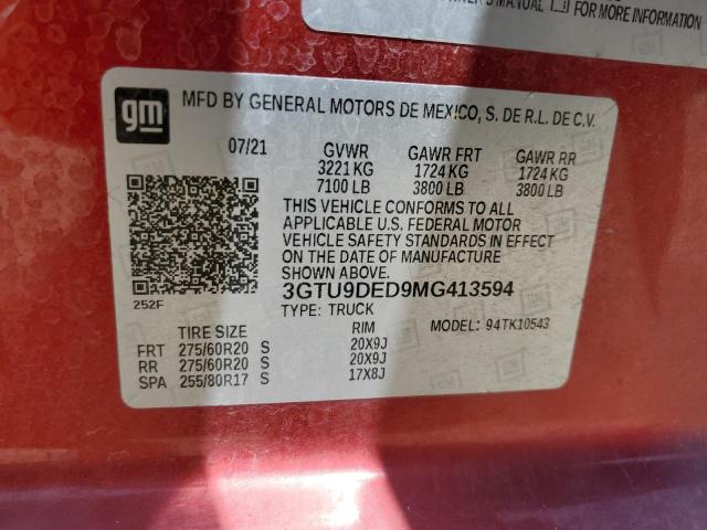 2021 GMC SIERRA K15 - 3GTU9DED9MG413594