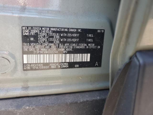 2019 TOYOTA RAV4 XLE - 2T3P1RFV8KC025148