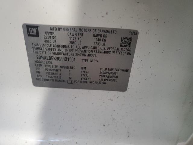 2016 CHEVROLET EQUINOX LS 2GNALBEK9G1131001