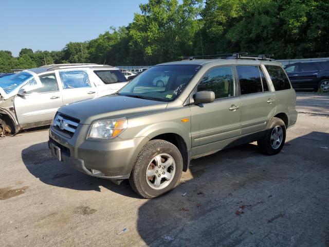 HONDA PILOT EX 2007 green  Gasoline 5FNYF18407B019450 photo #1