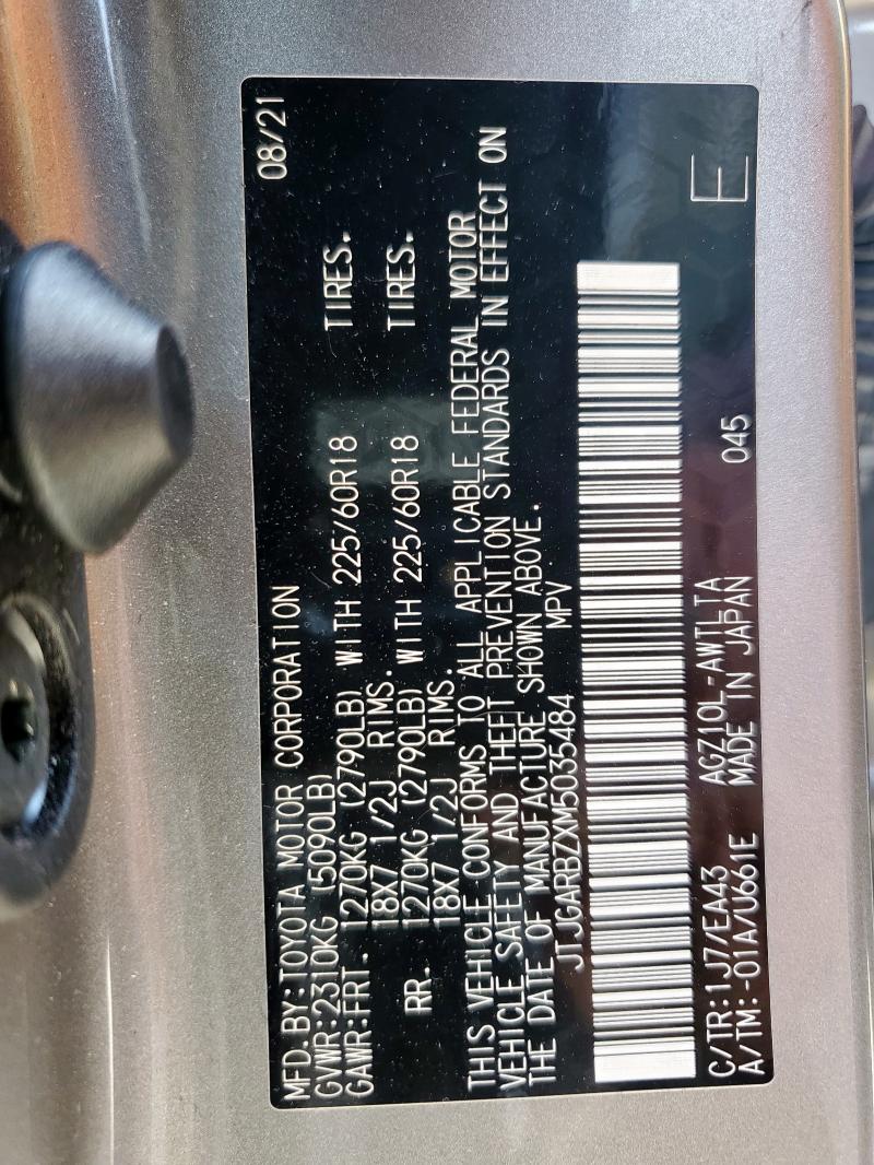 2021 LEXUS NX 300 BAS JTJGARBZXM5035484