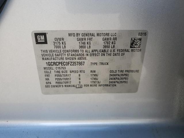 2015 CHEVROLET SILVERADO - 1GCRCPEC0FZ257867