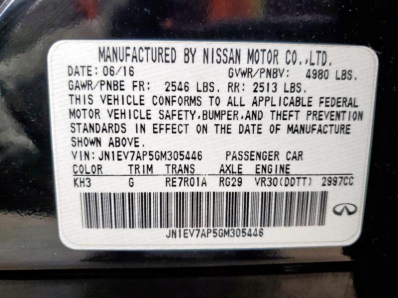 2016 INFINITI Q50 PREMIU JN1EV7AP5GM305446