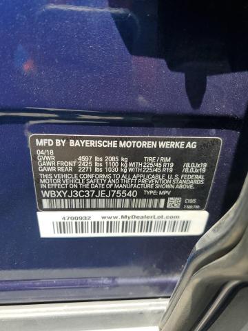 2018 BMW X2 SDRIVE2 WBXYJ3C37JEJ75540