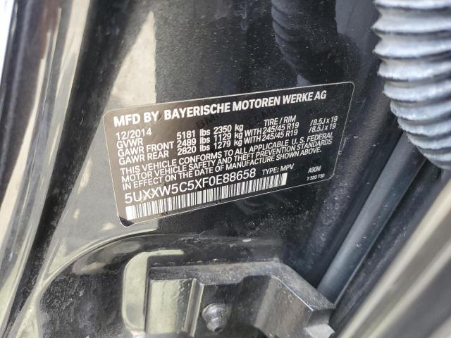 2015 BMW X4 XDRIVE3 5UXXW5C5XF0E88658