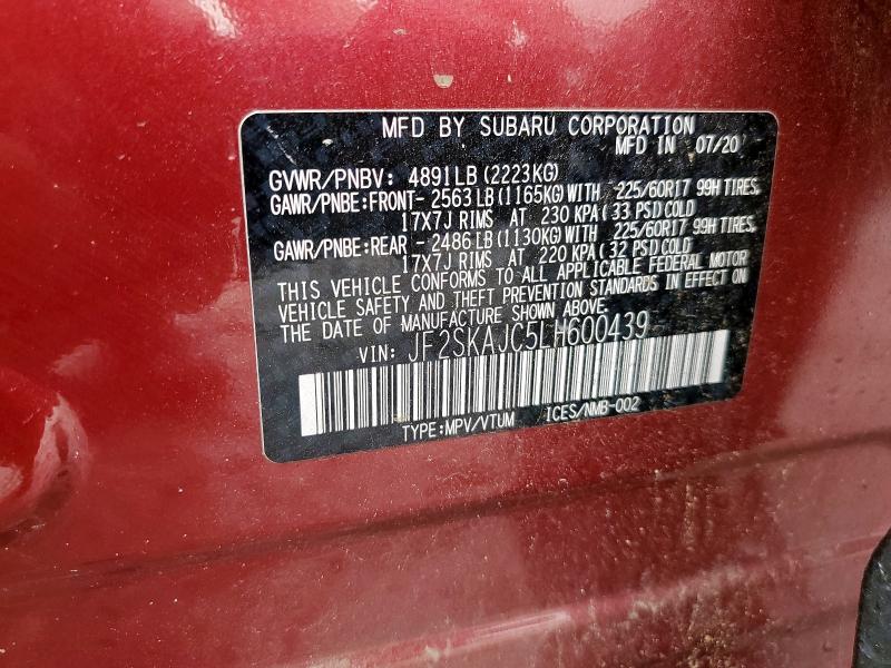 2020 SUBARU FORESTER P - JF2SKAJC5LH600439