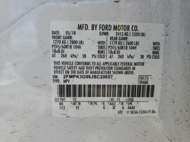 2018 FORD EDGE SE 2FMPK3G98JBC20657