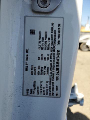 2022 TESLA MODEL 3 - 5YJ3E1EA5NF243091