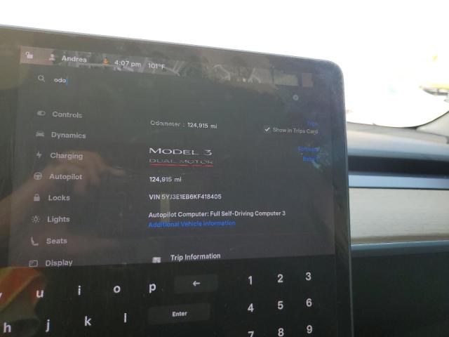 2019 TESLA MODEL 3 - 5YJ3E1EB6KF418405