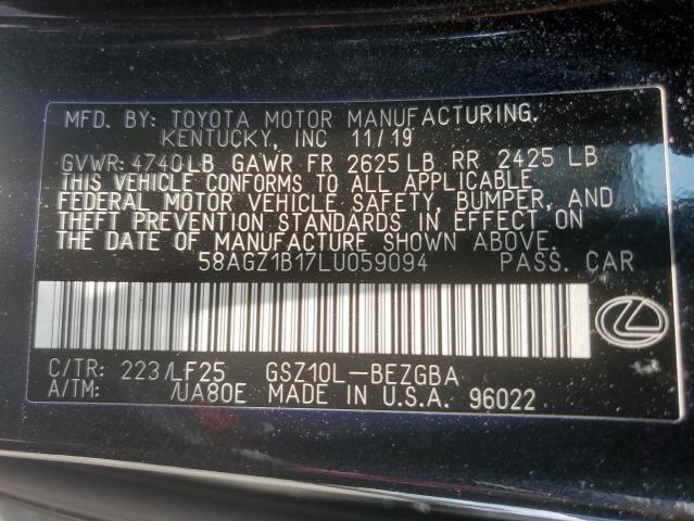 2020 LEXUS ES 350 F S - 58AGZ1B17LU059094