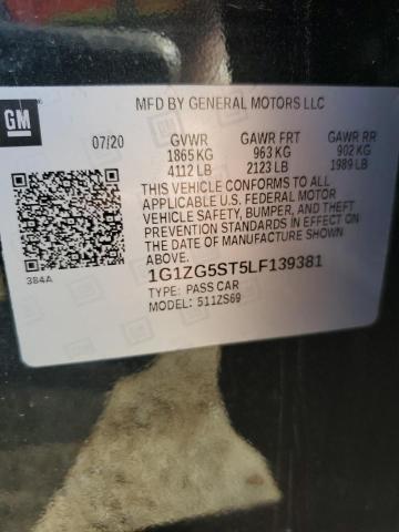 2020 CHEVROLET MALIBU RS 1G1ZG5ST5LF139381