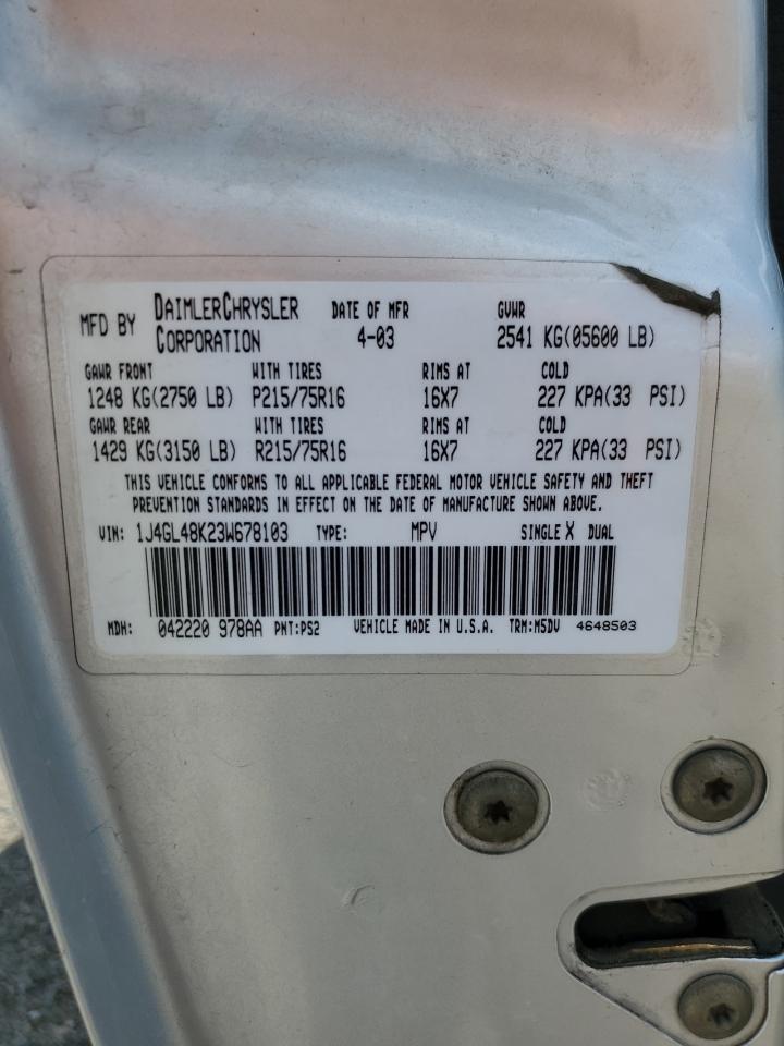 Lot #3207436163 2003 JEEP LIBERTY SP