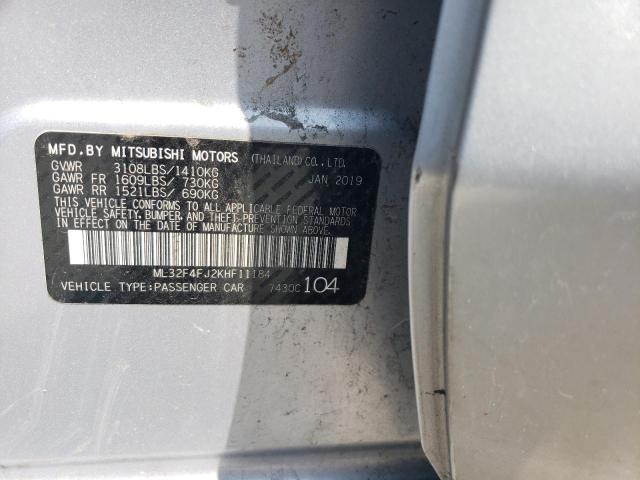 2019 MITSUBISHI MIRAGE ML32F4FJ2KHF11184