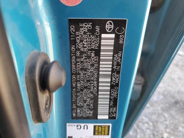 2021 TOYOTA PRIUS PRIM JTDKAMFPXM3178133
