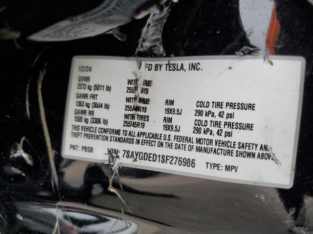 2025 TESLA MODEL Y 7SAYGDED1SF276986