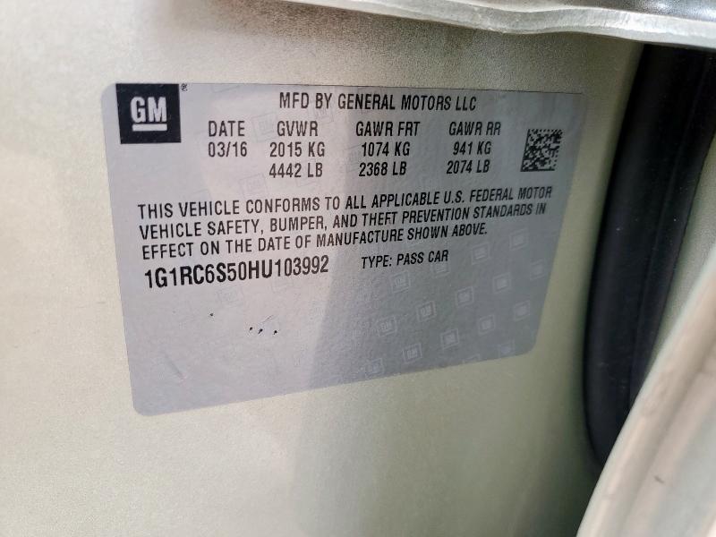 2017 CHEVROLET VOLT LT 1G1RC6S50HU103992