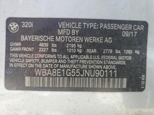 2018 BMW 320 I WBA8E1G55JNU90111