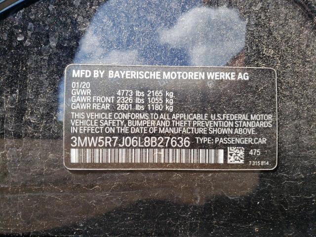 2020 BMW 330XI 3MW5R7J06L8B27636