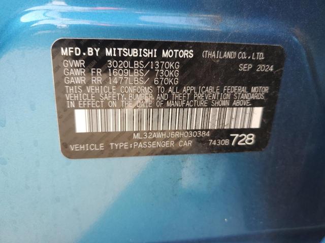 2024 MITSUBISHI MIRAGE SE ML32AWHJ6RH030384