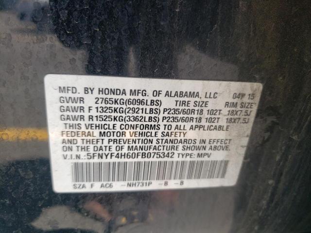 2015 HONDA PILOT EXL - 5FNYF4H60FB075342